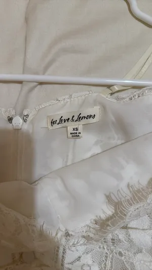 For Love & Lemons Mini Dress Lace White XS thumbnail 3