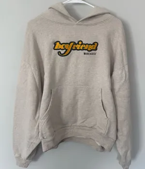 Video Store Boyfriend Warehouse Oversized Hoodie Gray Size M thumbnail 1