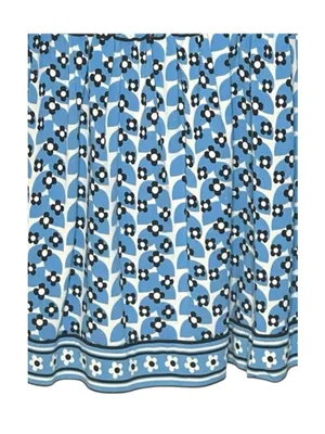 Max Studio ✿ Daisy Print Smocked Ruffled Babydoll Peasant Top ✿ Baby Blue ✿ M thumbnail 9