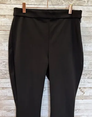 Express Womens M Pants Skyscraper‎ Super High Rise Black Flared Slit Hem Stretch thumbnail 1