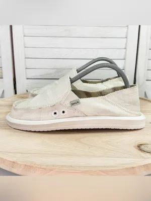 Sanuk Donna Soft Top Hemp Canvas Slip On Shoes Ivory Women Size 8 thumbnail 3