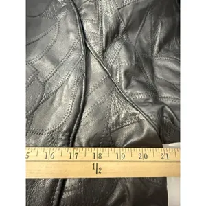Vintage Maxam Women’s Black Lambskin Leather Jacket Italian Mosaic Size M NWT thumbnail 11