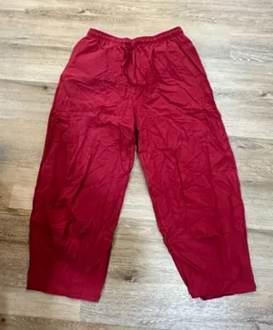 Women’s Red Drawstring Casual Pants thumbnail 1
