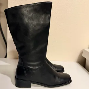 Naturalizer Vintage leather boots, pull on, black, square toe box and heel, sz 7 thumbnail 5