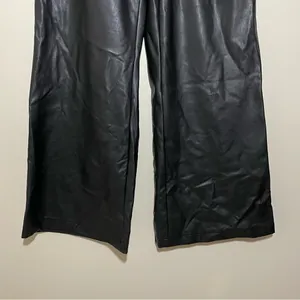 Anthropologie The Naomi Wide Leg Flare Pants Faux Leather thumbnail 4