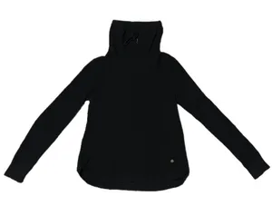 M Lauren Ralph Lauren 100% Cotton Black Ribbed Cowl Neck Sweater Comfy Casual thumbnail 1