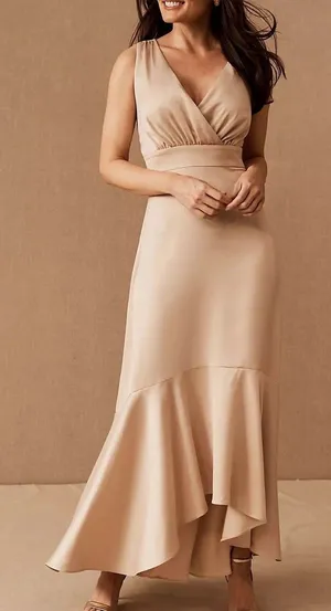 BHLDN Dress Size 4 Fairbanks Satin Anthropologie Formal Midi Maxi thumbnail 1