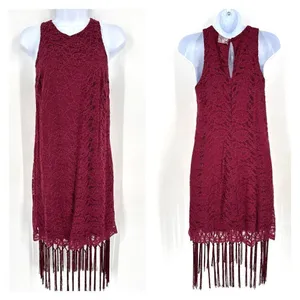 Lush Clothing NwT cocktail Lace‎ & Fringe Dress Small wedding party flapper costume thumbnail 2
