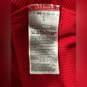 Old Navy Women’s Red Long Sleeve Ribbed Top SZ LG thumbnail 8