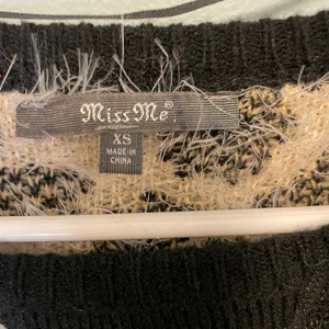 Miss me sweater! Miss me animal print eyelash sweater oversized XS thumbnail 2