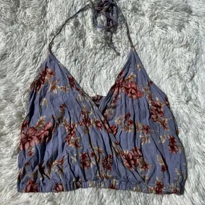 American Eagle Floral Tie Crop Top Womens Small thumbnail 1