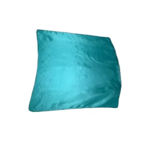 Pure Silk Scarf Turquoise Teal 21x22 Hand Rolled Square Bandana Neck Hair Wrap thumbnail 2