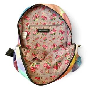 Betsey Johnson XOPetra Colorful Abstract Pattern Nylon Backpack With Pouch thumbnail 4