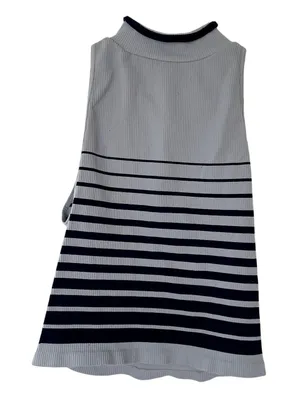 Intimately Free People blue navy striped turtleneck sleeveless top women's M thumbnail 1