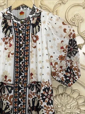 Farm Rio Boho floral-print cotton-blend long sleeves mini dress Size XSMALL thumbnail 8