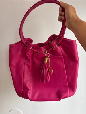 Michael Kors Hot Pink Tassel Tote Bag Purse thumbnail 1
