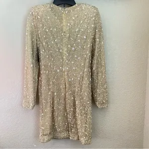 RETROFÊTE Nikki Sequin Long Sleeve Minidress in Sea Shell Size Small NWT‎ thumbnail 11