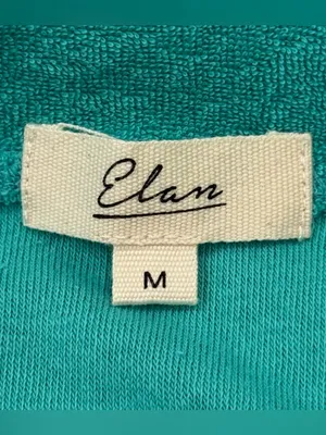 Elan Terry Cloth Matching Set Crop Top Shorts Teal Small Medium Beachy Resort thumbnail 5