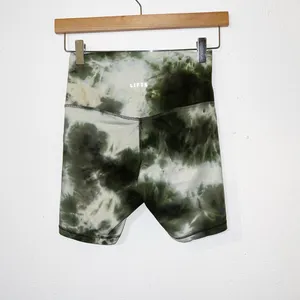 Lifts green tie dye women’s activewear high rise 6” inseam biker shorts thumbnail 5