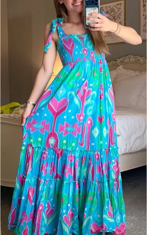 Crown & Ivy Blue Patterned Maxi Dress thumbnail 1