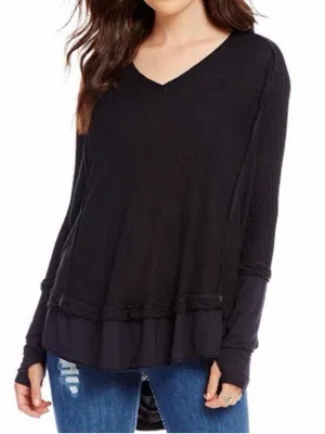 We The Free Free People Laguna Thermal in Black Size XS thumbnail 1