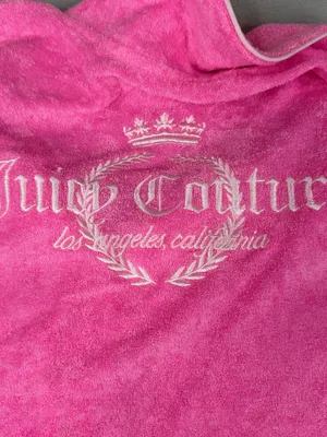 Juicy Couture Terry Cloth Pajama Set Womens L Hot Pink Y2K Logo Shorts thumbnail 5