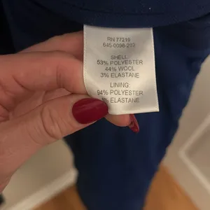 Blue long wool blend pea coat winter jacket! Size 6R! thumbnail 5