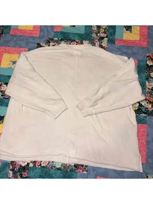 Aerie Womans Medium White Crewneck Long Sleeve Sweatshirt Cotton Polyester Blend thumbnail 2