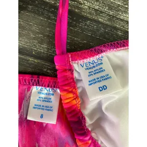 Venus Pink Print 2 Piece Triangle Slide Side Tie String Bikini Swim Suit 8/DD thumbnail 5