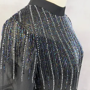 Angie Womens Beaded Top M Glam Evening Cocktail Party‎ Glam Art Deco Holiday thumbnail 4