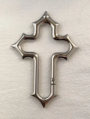 Car Keychain for Men Women Hollow Cross Design Carabiner Keychain Bag Charm thumbnail 1