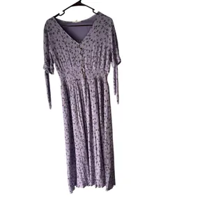 Reborn J Large Purple Floral Cottage Smocked Babydoll Midi‎ Dress Kentucky Derby thumbnail 2