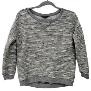 American Eagle Outfitters‎ Gray Speckled Knit Metallic Crewneck Sweater Size SP thumbnail 2