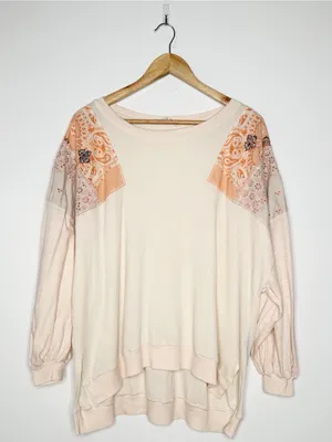 We The Free People Feelin’ It Soft Peach Pullover Top Shirt Extra Small XS thumbnail 2