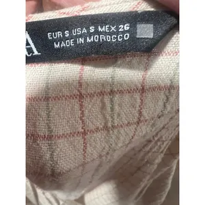 Zara 90s Minimal Plaid Wrap Crop Top Puff Sleeve Blouse S thumbnail 5