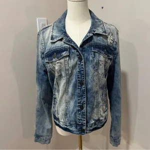 size medium acid wash‎ jeans jacket XL thumbnail 2