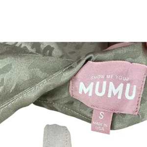 Show Me Your Mumu Zio‎ Dress Slip Satin Cheetah Print Sage Green Size Small thumbnail 12