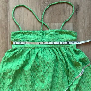 Zara Textured Green Maxi Dress sz M Blogger Fave thumbnail 4