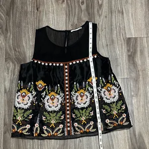 Floreat Black Sheer Floral Blouse Size 4 thumbnail 11