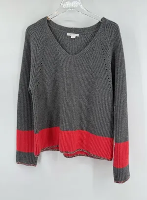 Duffy v neck wool and‎ cashmere blend sweater size large thumbnail 1