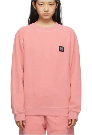BRAIN DEAD Reverse Fleece Logo Sweatshirt Pink Medium thumbnail 1