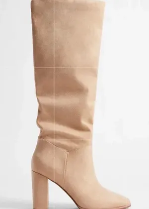 Express Suede Knee High Black Heel Boots thumbnail 2