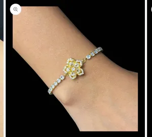Rotating Spinner Snowflake Bracelet – Crystal Gold thumbnail 3