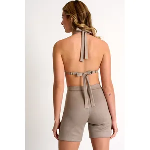 Shan Women's Vegan Suede Bike Shorts Sahara Tan Size 4 Made in Canada‎ thumbnail 2