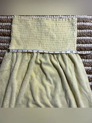 Aeropostale Y2K style Butter Yellow Strapless Smocked babydoll shirt dress thumbnail 6