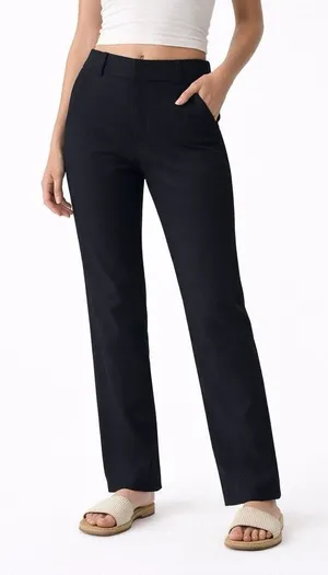 H&M -Womens Dress Pants / Slacks with Gold Buckels - Size 4 - Black thumbnail 1