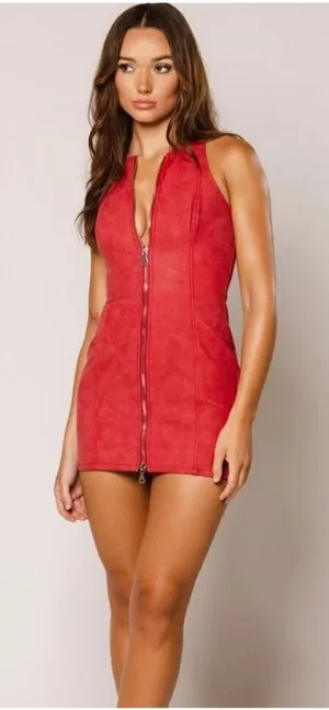 Revice Denim Los Angeles Vixen Dress Simply Red Size XL thumbnail 1