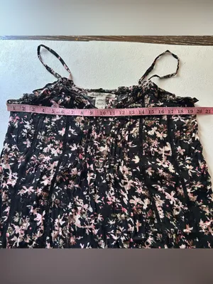 American Rag Cie Floral Cold Shoulder Tank Top Size L Boho Peasant Blouse thumbnail 7