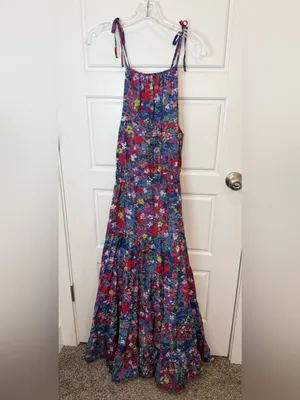 Summersalt High Neck Tiered Maxi Dress Floral Painted Meadows Sleeveless Size XS thumbnail 3
