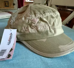 US Allegiance Womens Camo Cadet Hat I Heart My Soldier Pink Embroidery NWT thumbnail 1